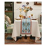 WANGYW Tischläufer Tischband Exquisiter Druck Ornament Tischdekoration Mit Quasten Für Home Kitchen Party Thanksgiving Hochzeit (Color : Blau, Größe : 36x180cm)