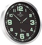 St. Leonhard Funkwanduhr: Funk-Wanduhr mit Quarz-Uhrwerk, nachleuchtenden Ziffern und Zeigern (Wanduhr lautlos Leuchtend)