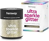 Hemway Ultra-Schein-Glitter Pot 22g Gold Silber Feine 1/64' .015' 0,4mm Multi-Purpose Kosmetik Sicher Festival Körper Nails Haar Arts Crafts Epoxidharz Tumb