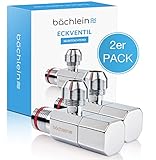 Bächlein Universal Eckventil selbstdichtend mit Schnellverschluss [2er Set], 1/2 Zoll, öffnet und schließt mit nur 1/4 Umdrehung [Quarter Turn]
