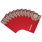 Perfeclan 10x Neujahrsroter Umschlag, Glückspaket Chinese Hong Bao für Neujahrs-Geburtstags-Hochzeit - Glückliche E