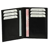 Leder Ausweisetui Ausweishülle Basic Dokumentenmappe Ausweismappe Ideal fürs Auto Farbe Schw