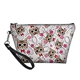 Mobile Klimageräte Mäppchen Wristlet Make up Bag Funky Cat Design Leder Kosmetikorganisator für Weihnachten, Geburtstage Hochzeiten Muttertag (Color : Cartoon Cat4)