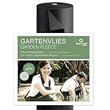 Unkrautvlies für Garten + Hochbeet + Gewächshaus 50g / m² I Ideal als Gartenfolie, Mulchfolie & Unkrautfolie I Gartenvlies zum Schutz vor Unkraut I Reissfest und Wasserdurchlässig (1m x 50m) I schw