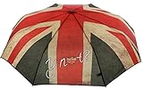 Y Not Super Mini Flagge UK Rot-Beige 55541 Damen Regenschirm Taschenschirm Schirm Schirme D