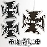 Oldschool Aufkleber Duftanhänger Tuning Set 4 teilig - Retro Duftbaum - Sticker w