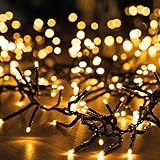 LED Cluster Lichterkette Extra Warmweiß 840cm Strombetrieben Büschellichterkette Weihnachtsbaum Innen oder Außen Girlande Lichterstrang 230V Weihnachtsbaumbeleuchtung Aussenlichterkette M