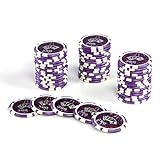 50 Poker-Chips Laser-Chips Ocean-Champion-CHIP Kanten abgerundet 12g Metallkern Poker Texas Hold`em Black Jack Roulette Token Jeton Wert 1-10000 wählbar (Wert 500)