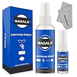 Madala Brillenreiniger-Spray mit Anti-Beschlag Funktion Antistatik-Spray Reinigungs-Set 20 ml Sprayflasche + 100ml Nachfüllflasche + hochwertiges Mikrofasertuch/Brillenp