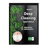 Detox FußPflaster, IOMOY Entgiftungspflaster Füße Detox Foot Original, Fusspflaster zur Entgiften Pflaster, Detox Bambus Vital Pads für Stressabbau und Tiefschlaf(10 Stück)