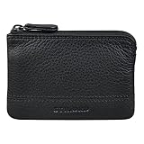 STILORD 'Tarlo' Schlüsselmäppchen Leder Schlüssel Etui Tasche RFID Schlüsseltasche Münzbörse Minibörse mit Schlüsselring Vintage Echtleder, Farbe:schw