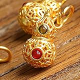 Cosaike Feng Shui Anhänger 2Stk Cloisonné Gourd/Wu Lou Anhänger DIY für Halsketten-Armband Schmucksachen Glücksbringer Accessoires Kristallschmuck Reiki Chakra,Cry