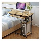 XCJ Esstisch klappbar, Küchentisch Overbed Tabelle Tage Overbed Tabelle Mobil Laptop Stand Schreibtisch Einstellbare Höhe 4 Casters Küchentisch (Color : Yellow)