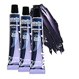 3er Set andmetics Augenbrauen- & Wimpernfarbe blau-schwarz - intensiven Farbe - ohne unerwünschten Rotstich - langanhaltende, intensive Färbung der Wimpern und Augenbrauen (blau-schwarz)