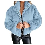 GFGHH SHIZUANYUE Damen PlüSchjacke Kapuzenjacke Mantel Wintermantel Warm Strickjacke Kunstpelzjacke Teddy Fleece Winterjacke Einfarbig Parka Flauschiger Lose Sherpa-Mantel Casual Outw