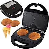 Syntrox Germany Waffelkegel Maker Waffeleisen Waffelmaker Chefmaker SM-1300W Mini Waffle Cone mit herausnehmbaren Backp