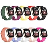 FunBand kompatibel mit Fitbit Versa 3 /Fitbit Sense Armband, Weiche Silikon Sport Ersatzarmband Ersatz Band für Fitbit Versa 3 /Fitbit Sense Smart Watch (10 Packung)