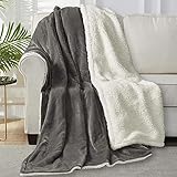WOLTU Flauschige Decke Kuscheldecke, Weiche& Warme Wohndecke 150x200cm Grau, Sofadecke Fleecedecke, als Bettdecke Couchdecke und Sofaüberw