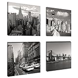 Visario Leinwandbilder 6901 Bild auf Leinwand New York Set, 4 x 20 x 20
