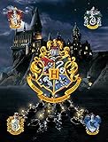 Harry Potter Kinder-Zimmer-Teppich Hogwarts Blau 100 cm x 133 cm rutschhemmend lärmhemmend Kinderteppich Spiel-Teppich Spielunterlage Gryffindor Hufflepuff Ravenclaw Slytherin Ron Weasley H