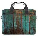 Old Grunge Laptop-Tasche mit Holzpaneelen, schmal, Aktentasche mit Umhängetasche, Computer- und Tablet-Tragetasche für 34,4-36,8
