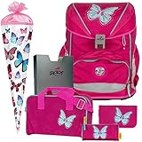 Mariposa - Schmetterling Butterfly - DerDieDas ErgoFlex Schulranzen-Set 6tlg. - SCHULTÜTE GRATIS DAZU