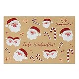 Oblique Unique® Weihnachtsmann Aufkleber Frohe Weihnachten Sticker mit rotem Glitzer Weihnachtsdekoration Scrapbooking B