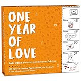 Paarbox » One Year of Love « | 52 spontane Date Ideen für Paare | Hochzeitstag Geschenk für Männer und Frauen | Romantisches Valentinstag und Jahrestag Geschenk fü