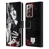 Head Case Designs Offiziell Zugelassen AMC The Walking Dead Verwundete Hand Blut Leder Brieftaschen Handyhülle Hülle Huelle kompatibel mit Galaxy Note20 Ultra / 5G