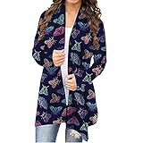 Damen Weihnachts Strickjacke Mantel Strickjacke Offene Front Langarm Pullover Mantel Freizeitjacke Pullover Damen of The Hoodie Damen Fleece Pullover Oversize Baumwolle H