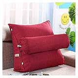 XXFFD. Sofa Kissen zurück Kissen Bett Rückenlehne Bürostuhl Pillow Support Taille Kissenlieger Fernseher Lendenzettel Lendenkissen Wohnkultur (Color : Wine red B, Size : 45x45x20cm)