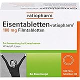 Eisentabletten-ratiopharm 100 mg Filmtabletten, 100 St. Tab