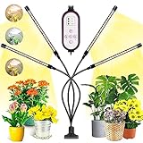 Pflanzenlampe Led, Garpsen 80 LEDs Grow Lampe, 4 Heads Vollspektrum Led Pflanzenlicht für Zimmerpflanzen mit Auto ON & Off Timer 4/8/12H, 3 Arten von Modus, 10 Helligk