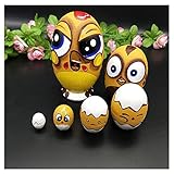 WDBB matroschka ​Puppen Matryoshka Schöne Tier Russische Nistpuppen Gelb Hähnchen Nistender Puppen Holz Russisch Nisting Puppen Stapeln Puppen 6 Stück Neuj