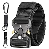 AivaToba Taktischer Gürtel Unisex Nylon Taktik Survival Security Gürtel Militär Armee Taillenband mit Schnellspanner Metallschnalle für Outdoor Arbeit Jagen,125