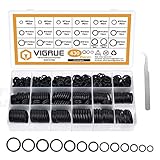 Dichtungsringe Set - VIGRUE 430 Stück O Ringe Sortiment, 13 verschiedene Größen von Nitrilkautschukdichtungen mit Durchmesser 5-22 mm, Gummiringe Dichtung (Schwarz)