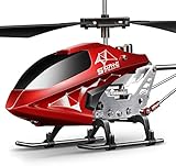 SYMA Hubschrauber ferngesteuert Helikopter Fernbedienung RC Helicopter Indoor Flugzeug Geschenk Kinder S107H-E 3.5 Kanal 2.4 Ghz LED Leucht Gyro Hö