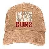 Natural I Am 1776 Sure No One is Talking My Guns Hat Waschbare Baumwolle Baseball Cap Unisex Verstellbare Trucker Cap Dad Hat Schw