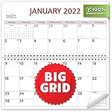 EcoEarth Biologisch abbaubarer Wandkalender, 27,9 x 43,2 cm (offen), 18 Monate, zum Aufhängen, Juli 2021 – Dezember 2022, akademischer Kalender, Jahr, Monatskalender, k