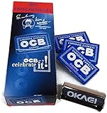 OCB Blau Gummizug 25 Hefte á 100 Blatt Blättchen + Okaei D