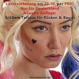 1 x Harley Quinn Tattoo Bogen Set temporär - 22 Aufkleber Körperkunst - Karneval Fasching Halloween Cosplay (1)