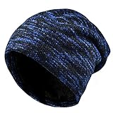 OOPOR Warme Wintermütze Strickmütze Herren Damen - Unisex Beanie Cap Hat mit Thermo Fleecefutter Winddichte Winter Mütze Herre Men Hut für Outdoor Sport Laufen Rad Ski Fahrrad Fitness Motorrad Mtb