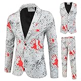Geilisungren Anzüge Für Herren 3 Teilig Slim Fit Herrenanzug Hochzeit Business Jacke Mit Knopfleiste Herren Smoking Klassisch S uits Anzug Festlich Party Anzüge 3-Teilig Sakko Hose Weste S