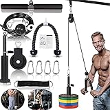 Seilzug-Fitness Professionelle Kabel Maschine System Kabelzug Fitness Home Gym Trizeps Fitnessgerät für Frauen Männer LAT Bar Fitness Trainingsgeräte (2.5M Kabel+Hülse)