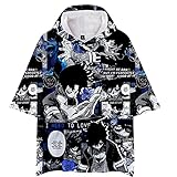 Piccodos Anime Boku no Hero Academia Dabi T-Shirt Kurzarm Bluse Sweatshirt Kapuzen T-Shirt Top Hoodie Cosplay Kostüm Version-11 Blau XL (Chest 126cm)