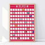 Gift Republic 100 Dates Bucket List Rubbelposter, Pink, A2