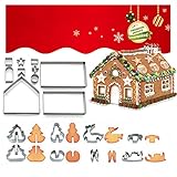 Nalakey 3D Weihnachten Ausstechformen DIY Backform Weihnachten Edelstahlform, Weihnachten Keksausstecher für Back Küche Zubehör Weihnachten Kindergeburtstag (18pcs)