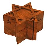 Sternla - Davidstern (Schmuckdose aus Holz) | Mjölnir Zauberdose | Schmuckkasten | Judenstern | Geschenkdose aus Holz | Israel, Juden, J