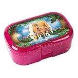 Mauder Verlag 10661 TapirElla Glitzer-Lunchbox Pferdezauber, aus Kunststoff, Brotdose mit Gemüse- Ob