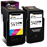 ColoWorld Remanufactured 540 XL 541 XL Druckerpatronen Scwharz Farbe Multipack Tintenpatronen für Canon PG-540XL CL-541XL für Canon Pixma MG3650 MG4250 MX475 MX535 TS5150 TS5151 Druck